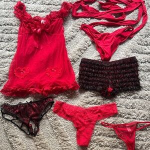 Frederick's of Hollywood Red and Black Lingerie